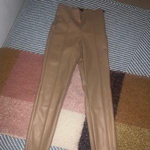 Zara faux leather Nude leggings